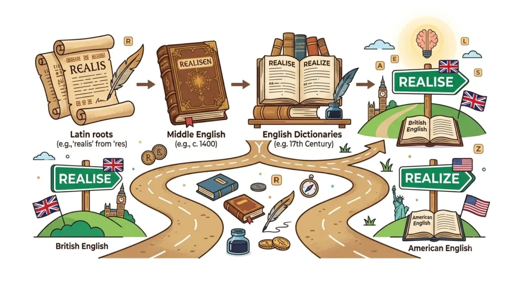 The Origin and Background of Realising or Realizing