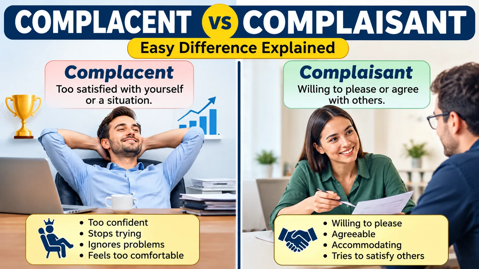 complacent or complaisant