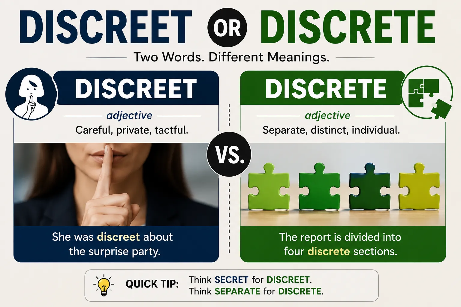 discreet or discrete