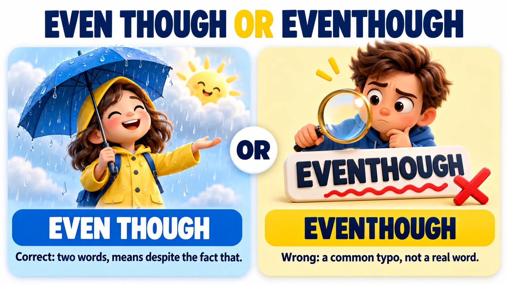 Eventhough or even though